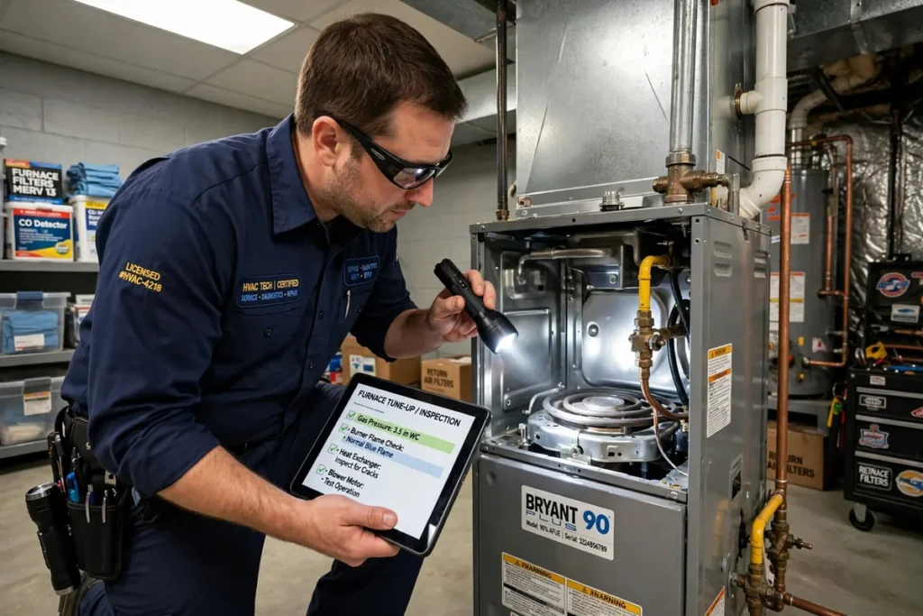 Professional furnace inspection and safety check