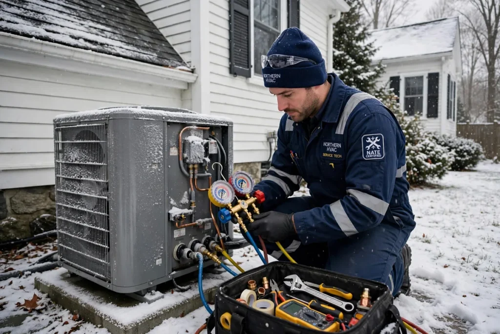 Heat pump installation for year-round comfort